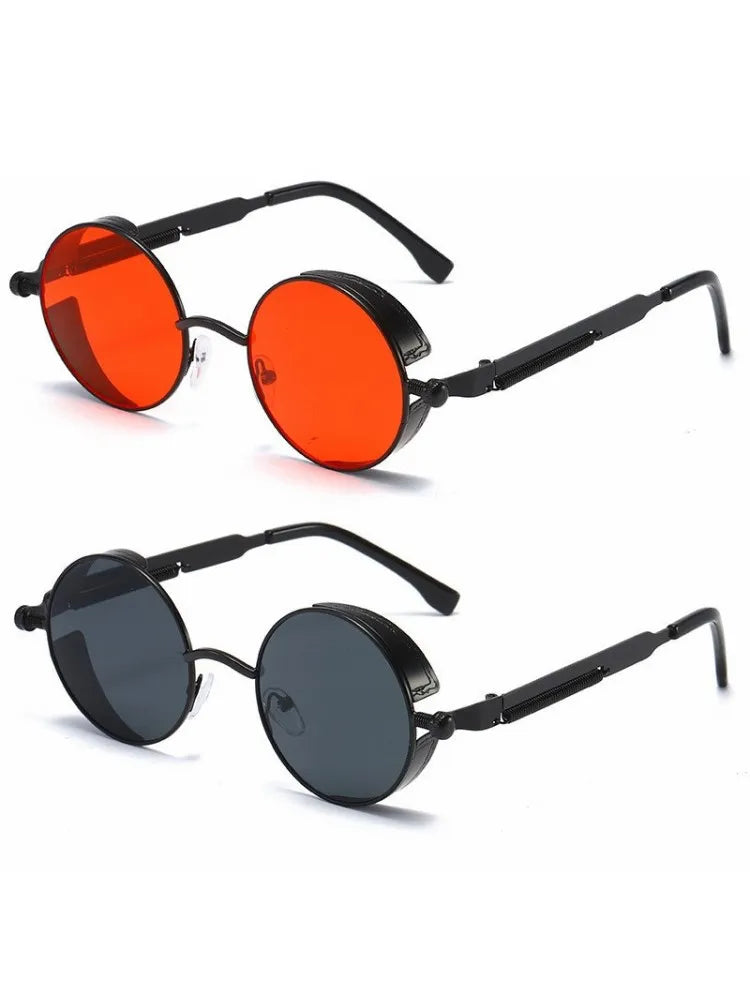 Metal Steampunk Sunglasses Men Women Fashion Round Glasses Brand Designer Vintage Sun Glasses High Quality Oculos de sol 2021