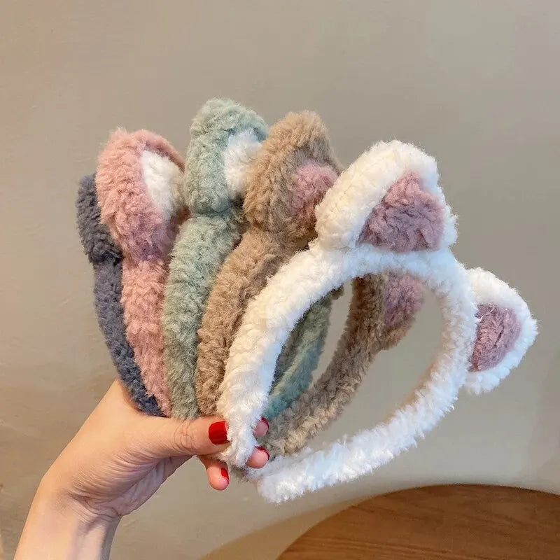 Hair Accessories Cute Plush Cat's Ears Steamed Cat Ear Shaped Bread Hair Band Wash Face Head Band Dress Headdress Hair Band