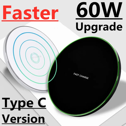 60W  Wireless Charger Pad Stand for Apple iPhone 13 12 Pro Max Samsung Phone Induction Chargers Fast Charging Docking Station