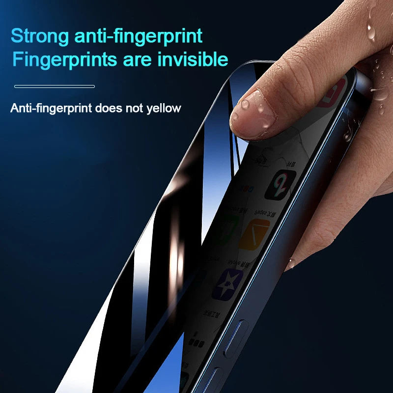 1-4 件防窥钢化玻璃适用于 iPhone 15 14 13 12 11Pro Max 全覆盖隐私屏幕保护膜适用于 iPhone X XS Max XR 玻璃
