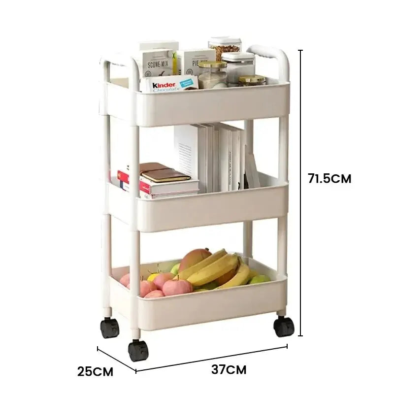 Household Multi-layer Small Cart Storage Rack Floor To Floor Kitchen Bedroom Bathroom Storage Rack Storage Rack With Wheels