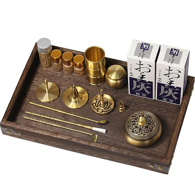 Brass Incense Burner Set Aromatherapy Production Kit Incense Mold Holder Yoga Meditation Home Aromatherapy