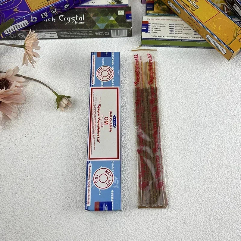 5BOX NAG Champa Incienso Satya Incense Collection Satya Handmade Sticks with Flavors Refreshing Medicinal Aromas Home Fragrances