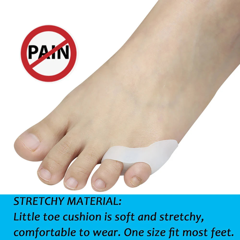 Pexmen 2Pcs Gel Pinky Toe Separator Spacer Little Toe Corrector Protector Reduce Foot Pain Relief for Callus Corns and Blisters