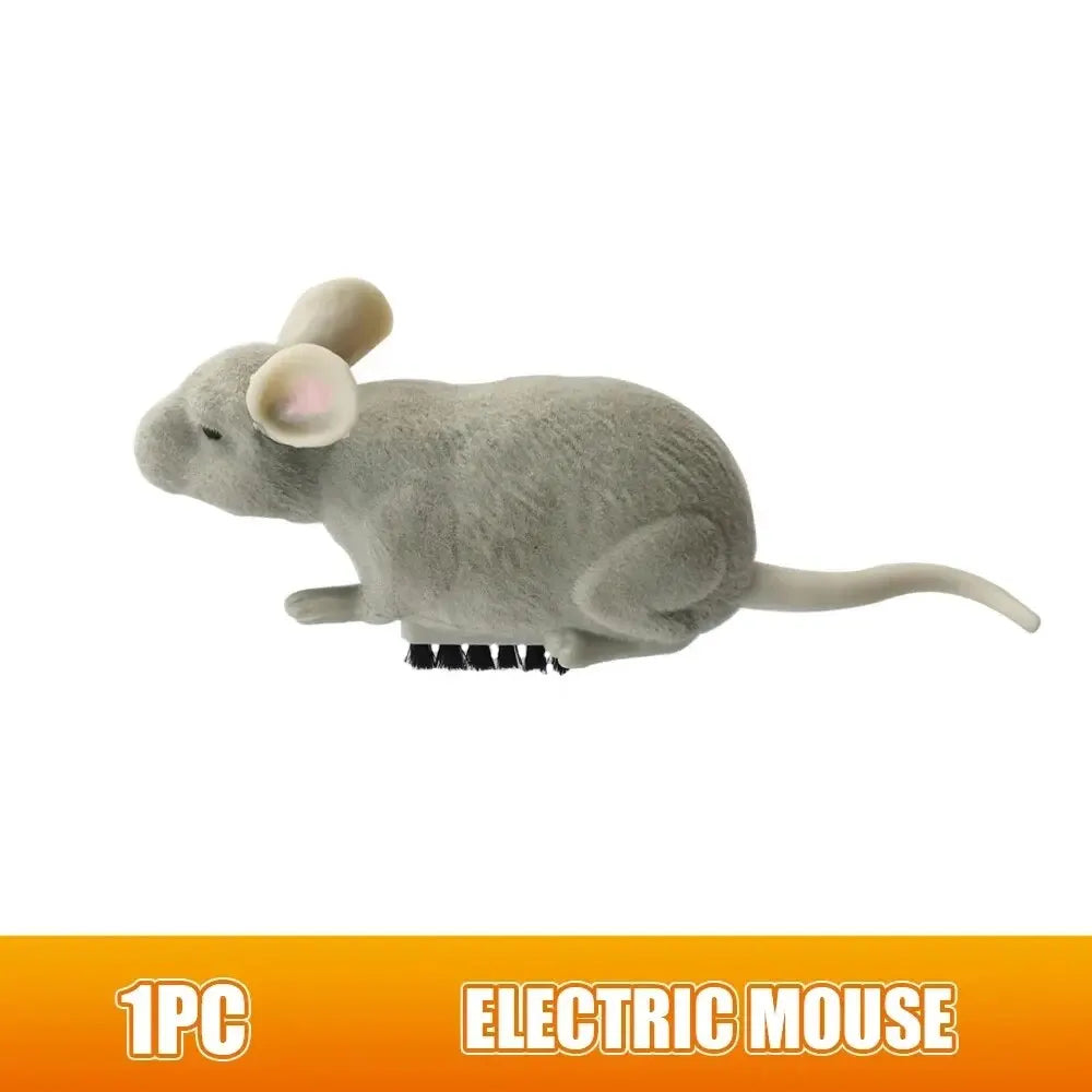 Electric Mouse Toys Cat Play Automatic Escape Robot Vibration Crawling Battery Operated Plush Mouse Pet Interaction Plaything