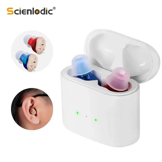 Rechargeable Hearing Aids Wireless Sound Amplifier ITE Mini Invisible Elderly Hearing Aid Headphones Deaf The Listening Device
