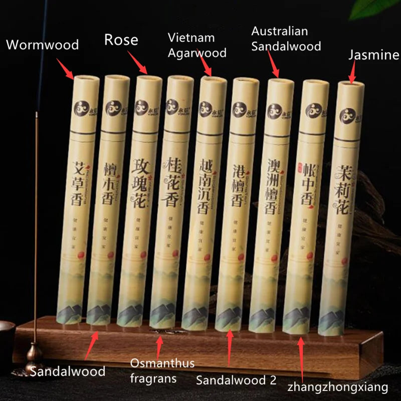 45pcs/box Natural Sandalwood Incense Meditation Purification Sleep Essential Home Buddhist Temple Home Decor 21CM