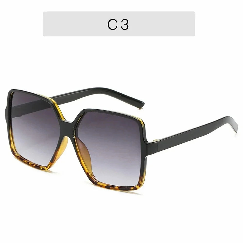 Black Square Oversized Sunglasses Women Big Frame Colorful Sun Glasses Female Mirror Oculos Unisex Gradient Hip Hop Shades