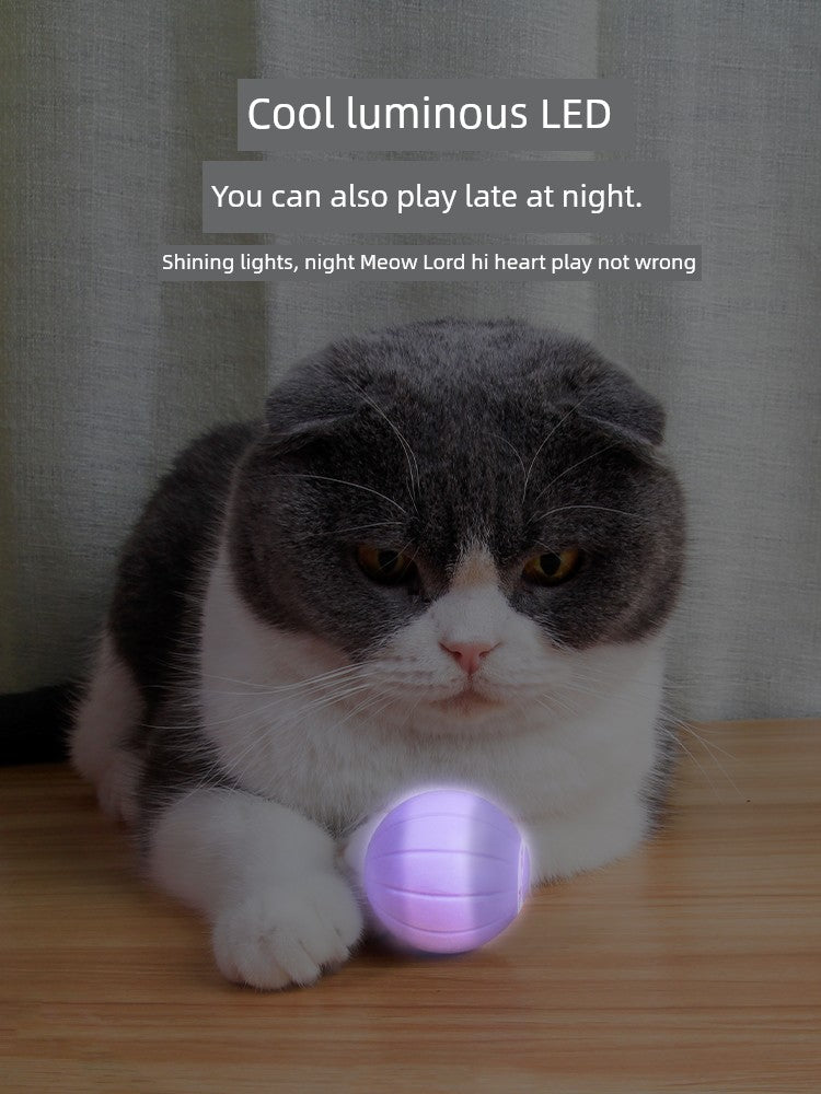 Electric Cat Toy Smart Jumping Ball USB Charging Bounce Funny Cat Puzzle Relieving Stuffy Cat Self-Hi Pet Supplies