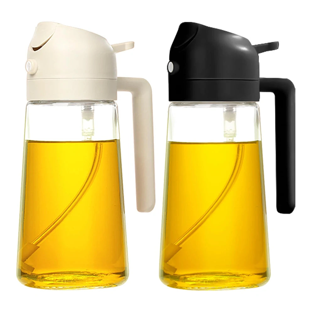 2 in 1 Glass Oil Sprayer & Dispenser Olive Oil Dispenser Bottle Kitchen Salad  Olive Oil Spray For Cooking BBQ Spray Bottle