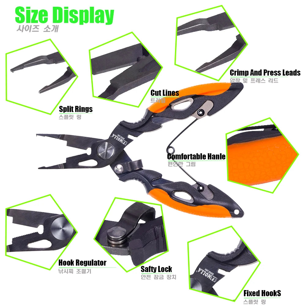 New Multifunctional Fishing Pliers Accessories 420 Stainless Steel Body Scissors Line Cutter Hooks Remover Outdoor Fishing Tools