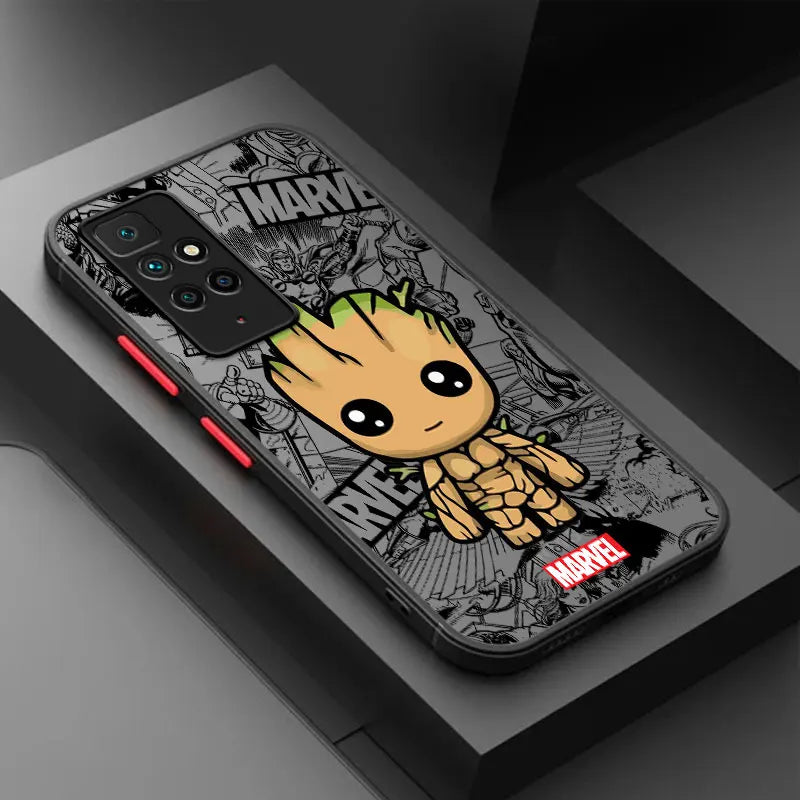 Cartoon Marvel Groot Spiderman Phone Case for Xiaomi Redmi 9A 10C K40 Pro A1 9C 9 10 12C A2 9T Shockproof Cover