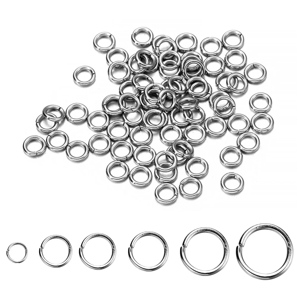 30-200Pcs 3-25mm Stainless Steel Split Ring Open Single Loops Jump Rings Connectors for DIY Jewelry Making Findings Accessories