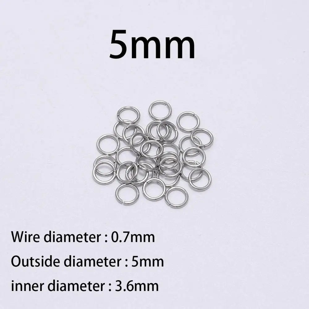 30-200Pcs 3-25mm Stainless Steel Split Ring Open Single Loops Jump Rings Connectors for DIY Jewelry Making Findings Accessories