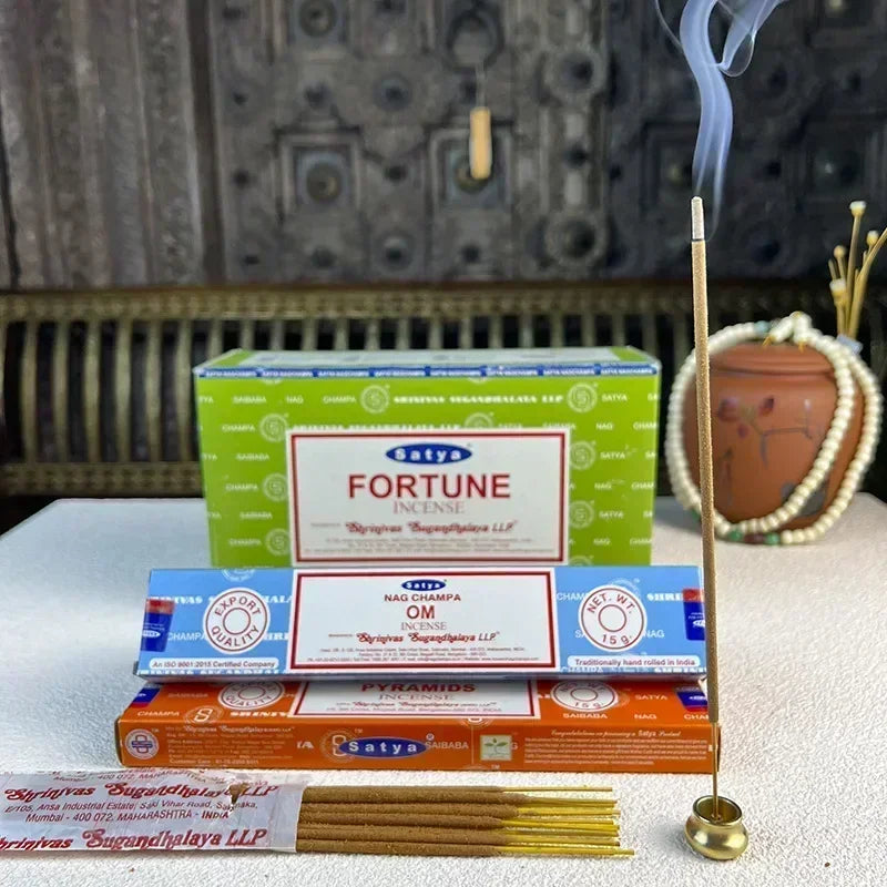 5BOX NAG Champa Incienso Satya Incense Collection Satya Handmade Sticks with Flavors Refreshing Medicinal Aromas Home Fragrances