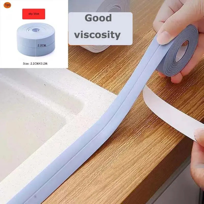 1 Roll of Kitchen Anti-mold and Waterproof Tape, Moisture-proof Kitchen and Bathroom Sink Gap, Beautiful Seam Toilet Sticker, Co