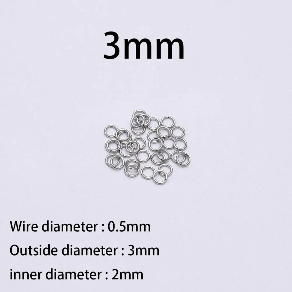 30-200Pcs 3-25mm Stainless Steel Split Ring Open Single Loops Jump Rings Connectors for DIY Jewelry Making Findings Accessories