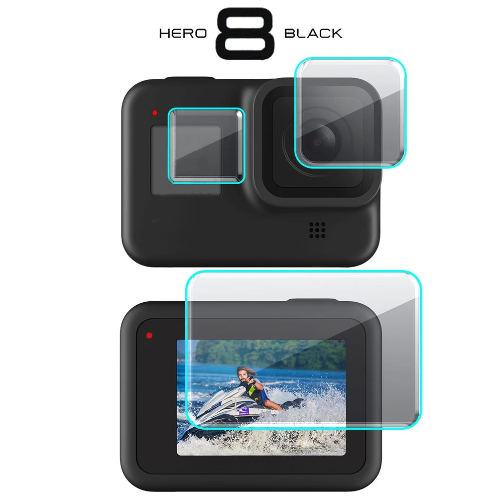 Tempered Glass Screen Protector Cover Case for GoPro Hero 8 Black Lens Protection Protective Film Gopro8 Go pro