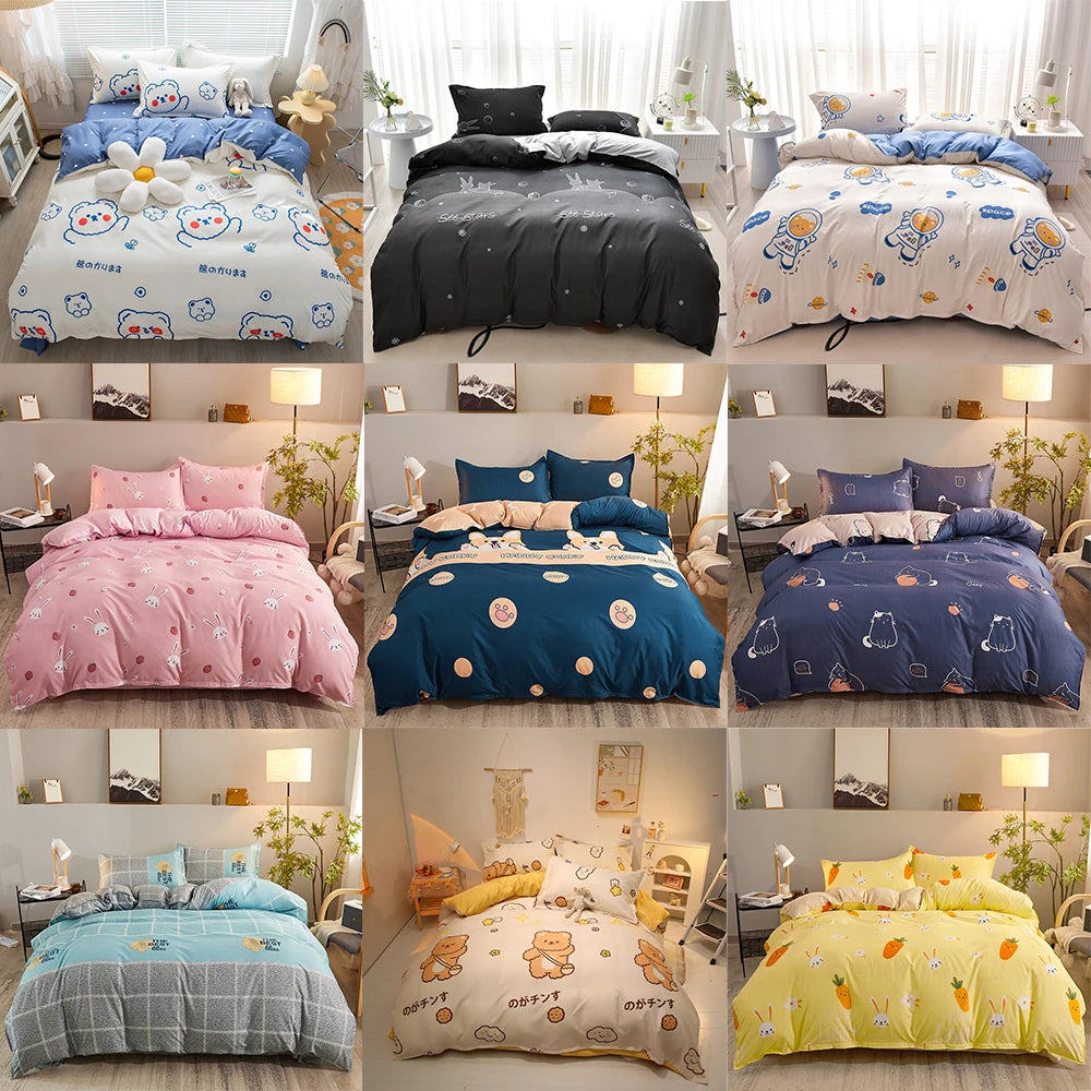 YanYangTian Nordic bed four-piece bedding set summer blankets for bed queen size bed sheets set Christmas bedroom decor