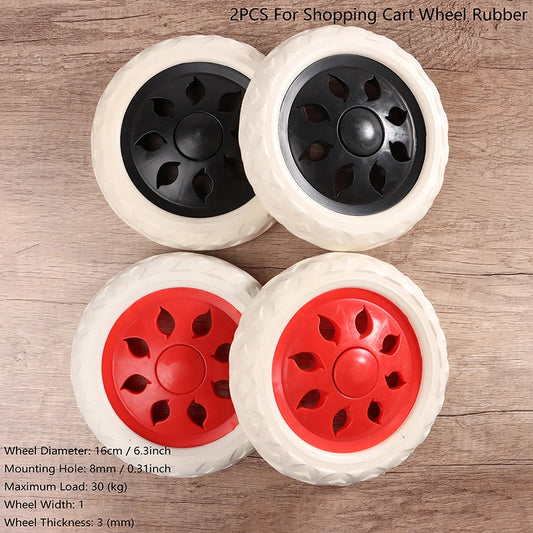 2 PCS 16cm Travel Replacement Luggage Travelling Trolley Caster Shopping Cart Wheels Rubber Foaming