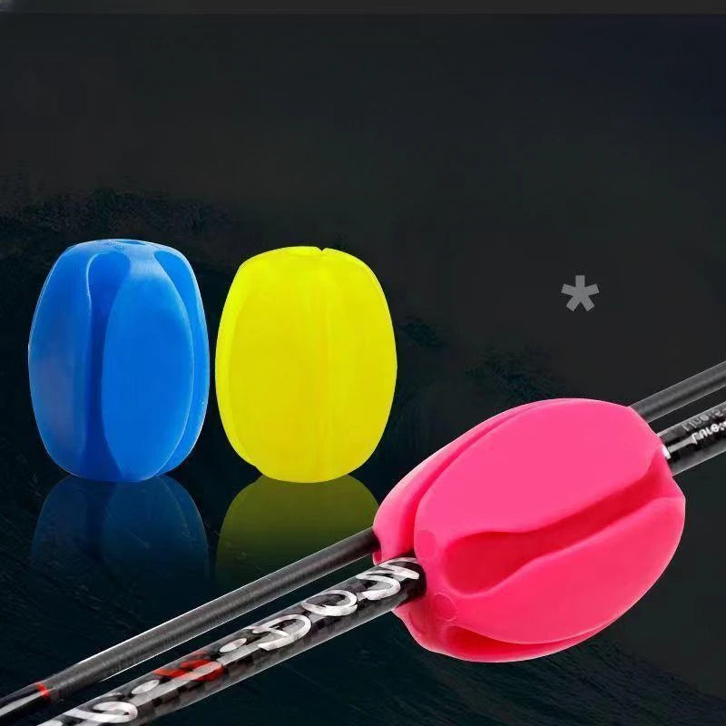 1pcs Random Color Silicone Fishing Rod Holder Straps 5 Hole Lightweight Fishing Tackle Ties Fishing Accessories