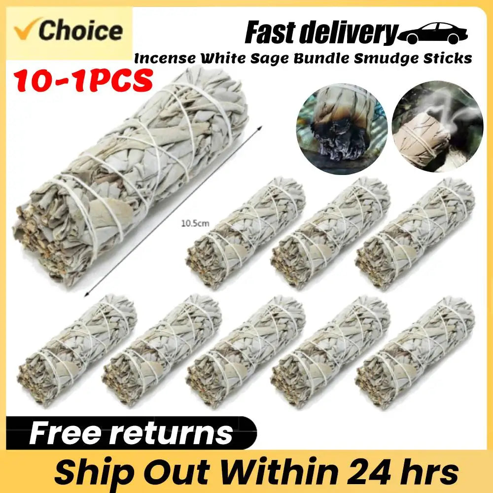 Natural White Sage Bundles Smudge Sticks Indoor Purification Smoking Aroma Leaf Bundle Sage Smudge Sticks for Home Cleansing