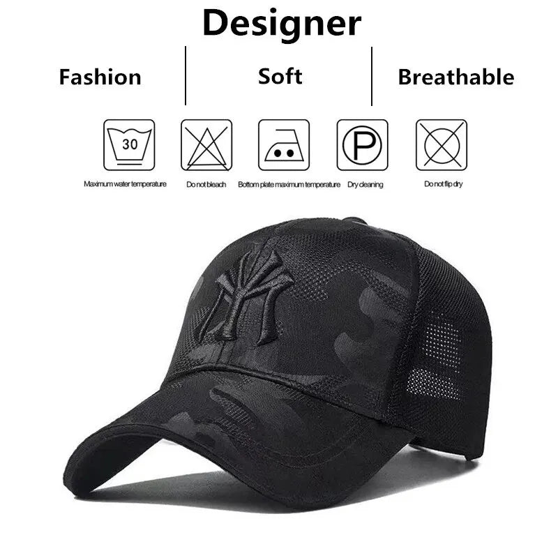 Unisex Letter Embroidery Breathable Baseball Caps Spring and Autumn Outdoor Adjustable Casual Hat Sunscreen Hat