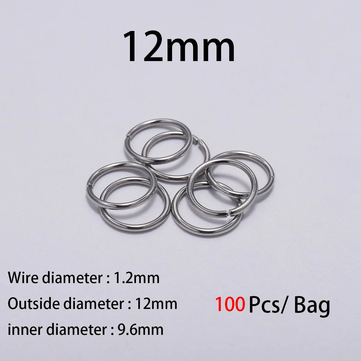 30-200Pcs 3-25mm Stainless Steel Split Ring Open Single Loops Jump Rings Connectors for DIY Jewelry Making Findings Accessories