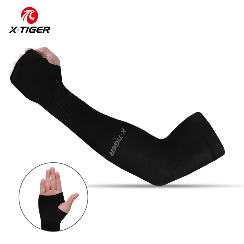 X-TIGER Cycling Arm Warmer Summer Ice Fabric Running Cycling Sleeves Unisex Breathable Sun Protection Volleyball Cuffs Covers