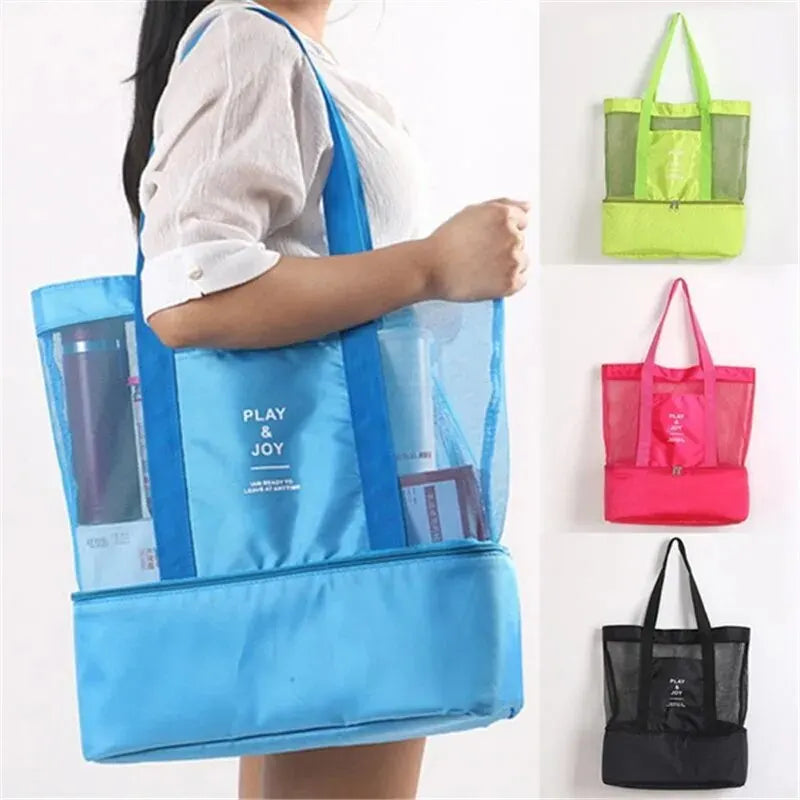 Tote Waterproof Bento Bag Swimming Bag Travel Storage Beach Bags Insulated Double Layer Picnic Ice Bag