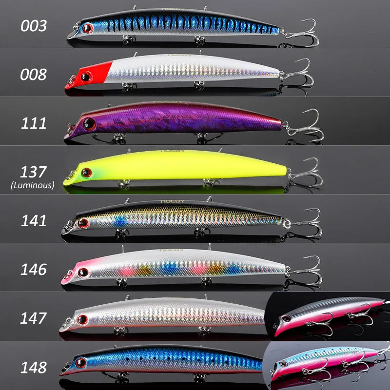Noeby Sasuke Lipless Floating Minnow Fishing Lures 120mm16g 150mm24g Artificial Hard Baits for Pike Bass Saltwater Fishing Lure