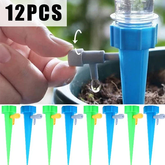 12/1Pcs Self-Watering Kits Automatic Watering Device Adjustable Drip Irrigation System for Flower Plant Garden Watering Supplies