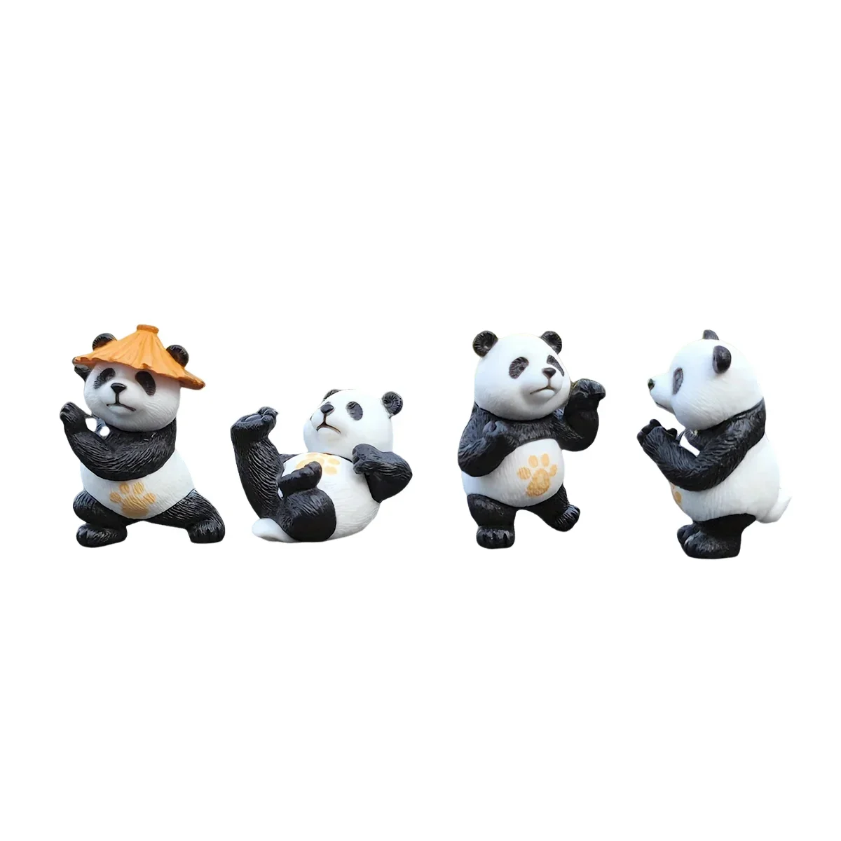 4pcs/set Panda Design Car Ornaments Car Center Console Ornaments Office Desk Ornaments Small Car Interior Decoration