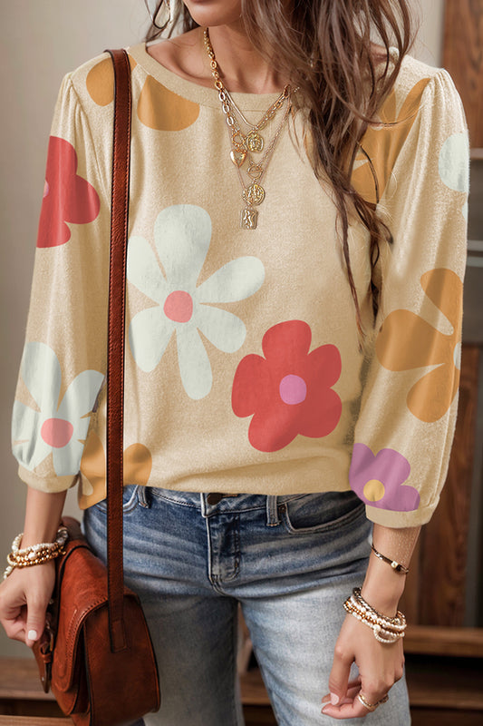 Fashion Print Long Sleeves Spring & Fall Thin Leisure Pullover