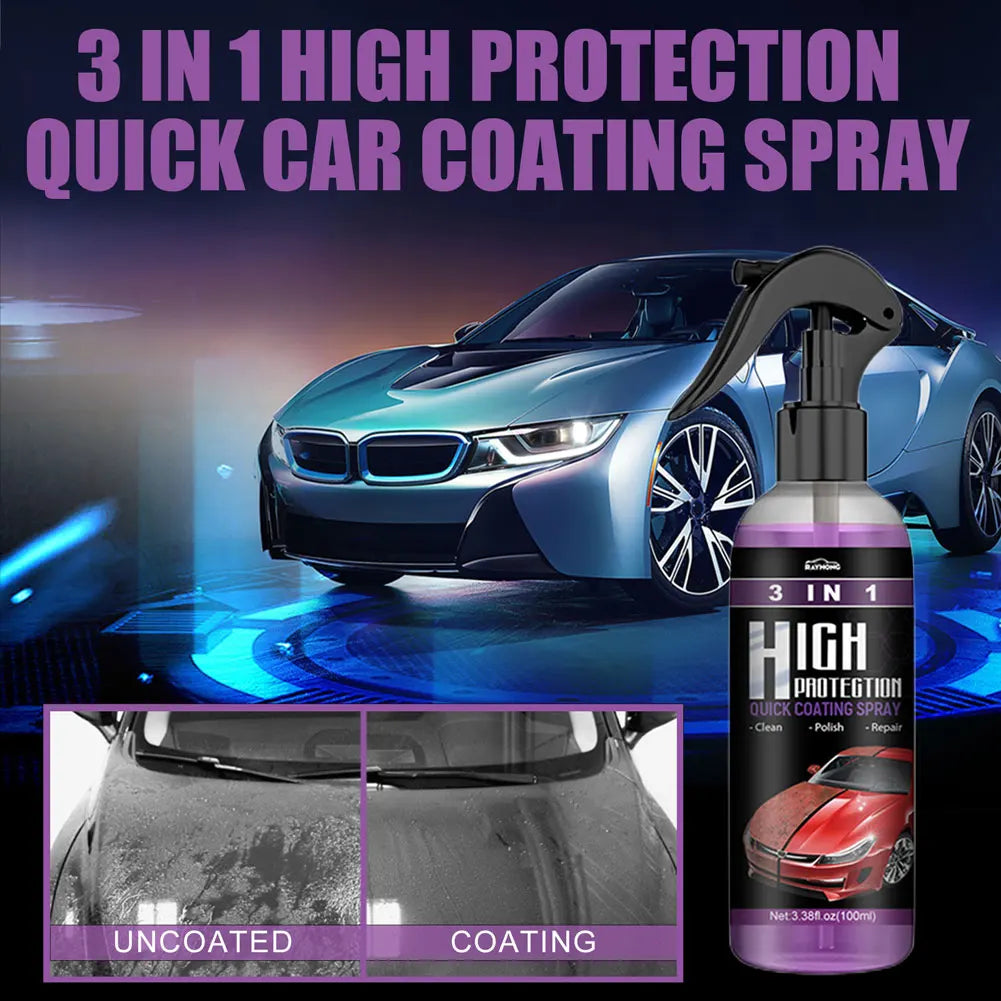 3 in 1 High Protection Quick Ceramic Coating Nano Spray Car Coating Wax Polishing Spray Plastic Refresh Fast Fine Scratch Repair