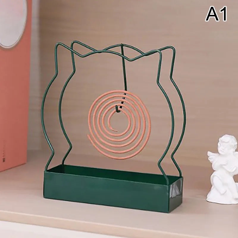 Iron Mosquito Coil Holder Incense Holders Coil Incense Burner Frame Modern Repellent Incense Rack for Household Bedroom Patio