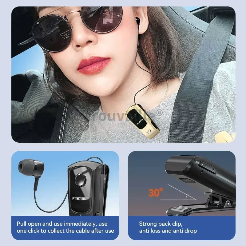 Fineblue F920 Wireless Bluetooth Headset Heaphones in Lotus Earphone with Clip Handsfree Retractable Earphones F520 F580 K55 K65