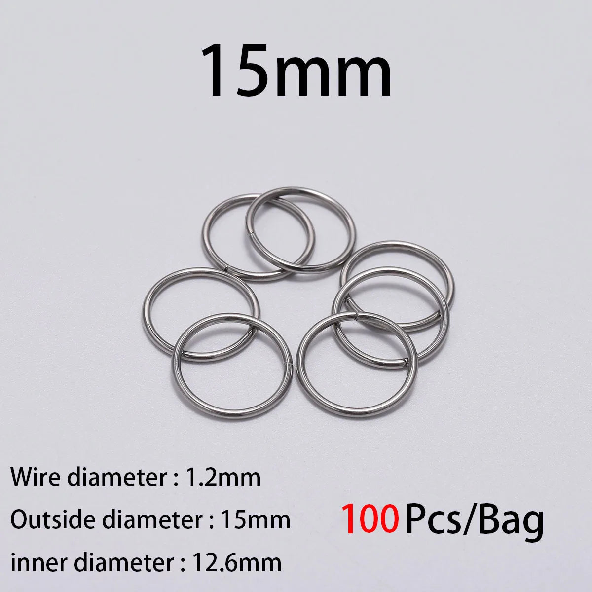 30-200Pcs 3-25mm Stainless Steel Split Ring Open Single Loops Jump Rings Connectors for DIY Jewelry Making Findings Accessories