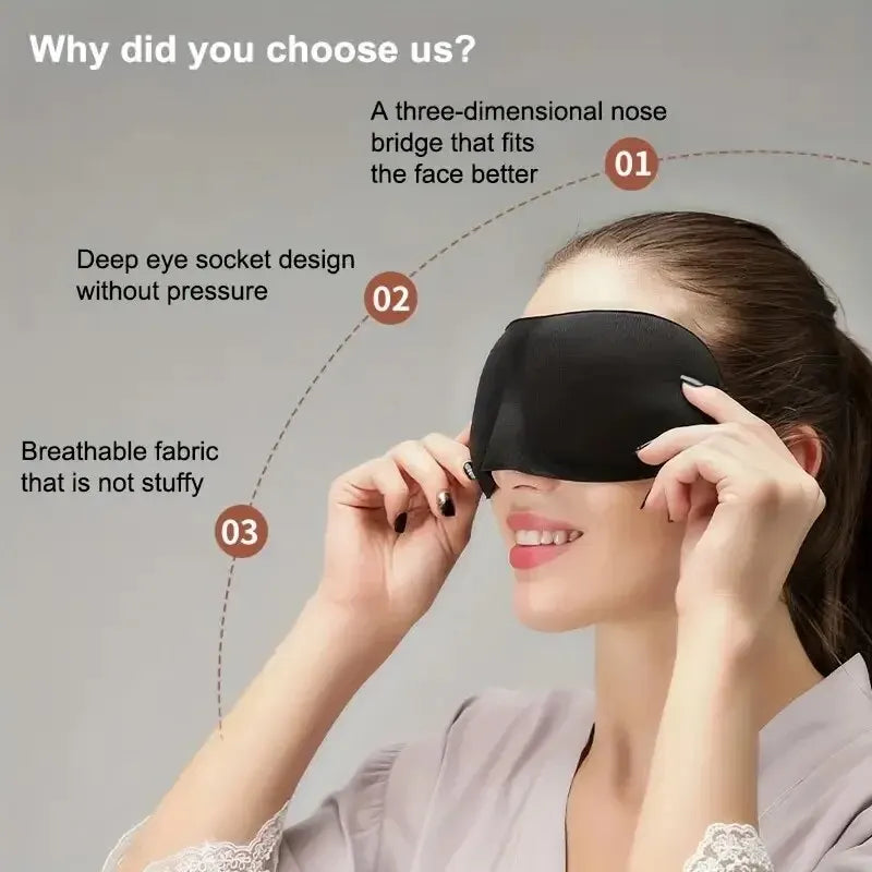 3D Stereoscopic Sleep Eye Mask, Sleep Magic Memory Sponge Black Shading Breathable Eye Protection