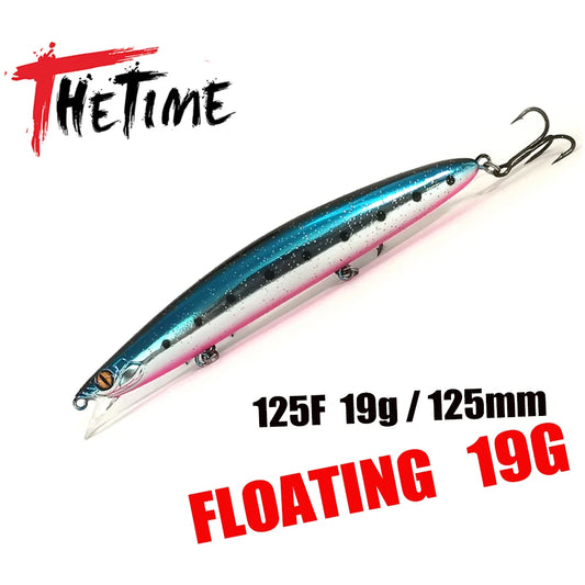 THETIME HOUND125F Glide Baits 19g Floating Minnow Fishing Lure Tungsten Weight 125mm Pike Swimbait Jerkbaits Sea CrankBait