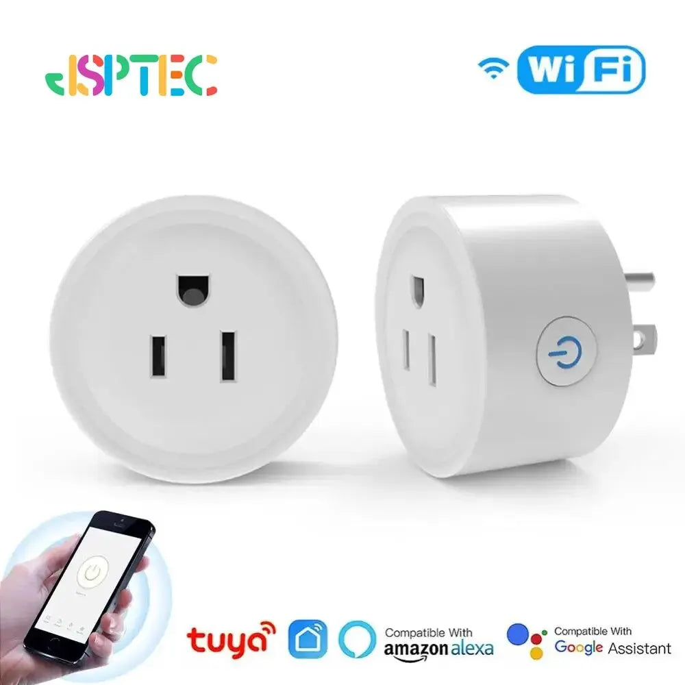 Tuya Smart Wifi Plug US Standard Wireless Outlet 10A Remote Control Smart Home Appliances Work With Alexa Google Home