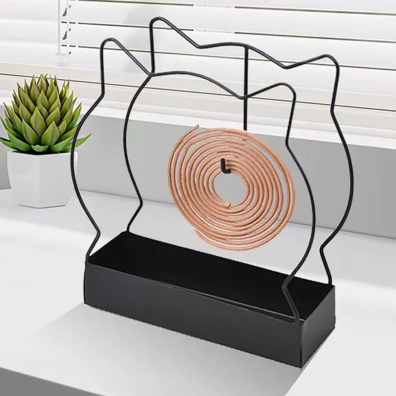 Iron Mosquito Coil Holder Incense Holders Coil Incense Burner Frame Modern Repellent Incense Rack for Household Bedroom Patio