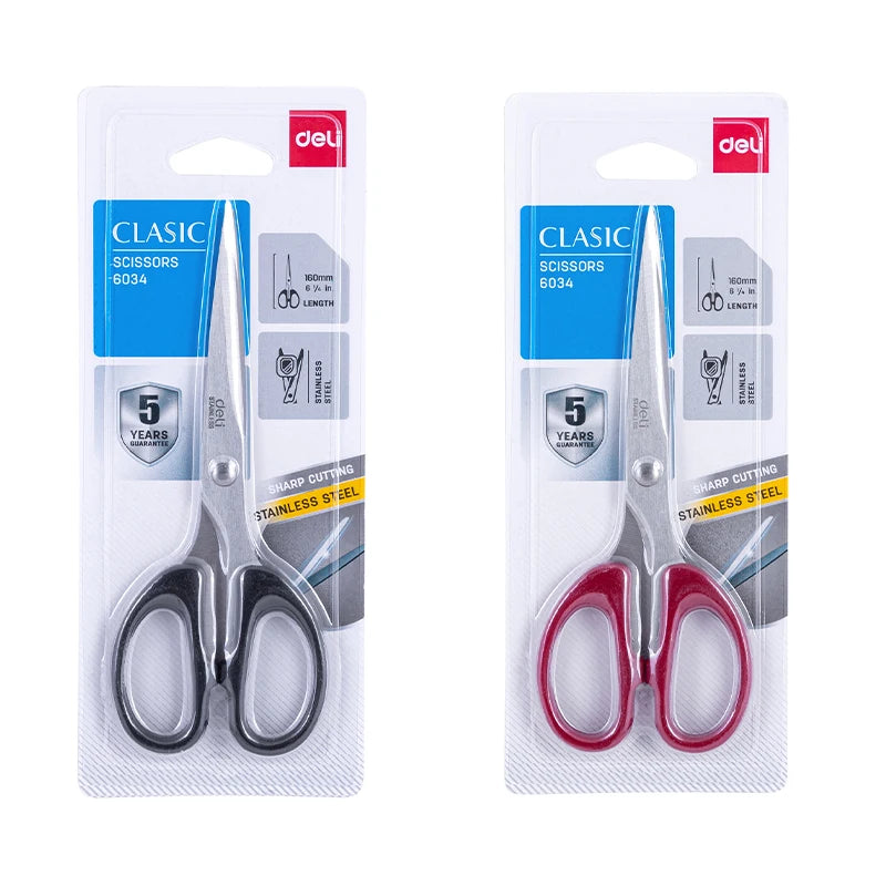 Deli 175mm Alloy Stainless Steel Anti Stick Scissors Stationery Office Student DIY Hand Craft School Tool Supplies 160MM 140MM