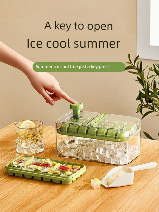 Ice Cube Mold Food Grade For Home Press Ice Tray Homemade Handy Gadget Ice Maker Ice Storage Box Refrigerator Iced Cold Drink