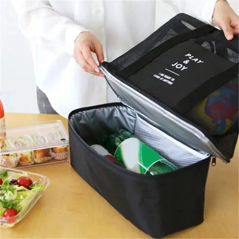 Tote Waterproof Bento Bag Swimming Bag Travel Storage Beach Bags Insulated Double Layer Picnic Ice Bag