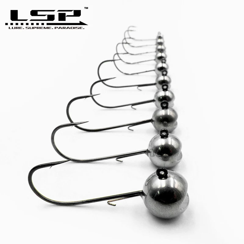 LSP Tungsten jig head Fishing Hook 1g 1.5g 2g 2.5g 3g 3.5g 5.3g 7g 10g 14g Barbed Fishhook Fishing Tackle Accessories Kit Pesca