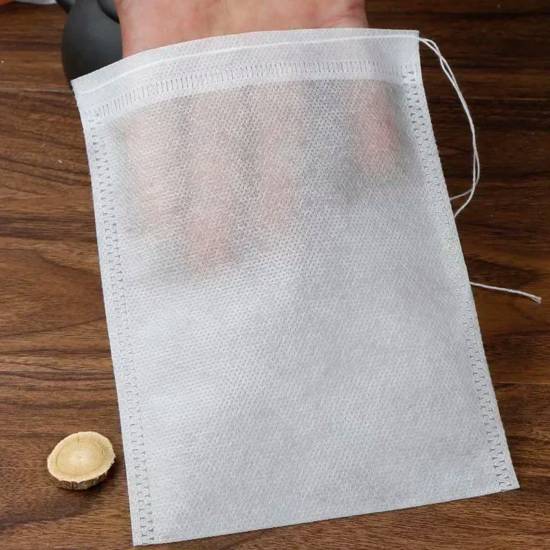 200/50PCS Disposable Tea Filter Bags Non-woven Fabric Tea Bag with Drawstring Kitchen Filter Paper for Coffee Herb Loose Tea