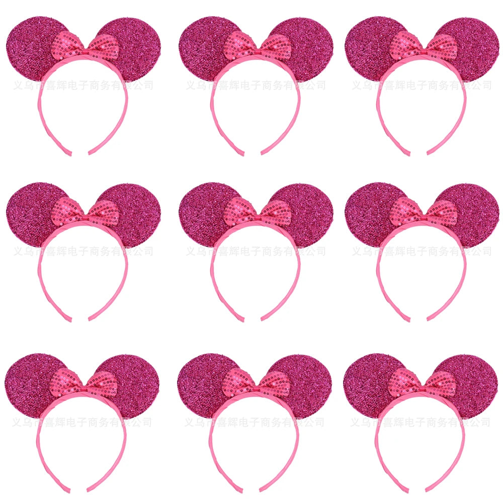 12PCS WholesaleWomen Girl Mouse Ears Headbands Hair Hoop Party Cosplay Bows Hairband Headwear Fashion Hair Accessories