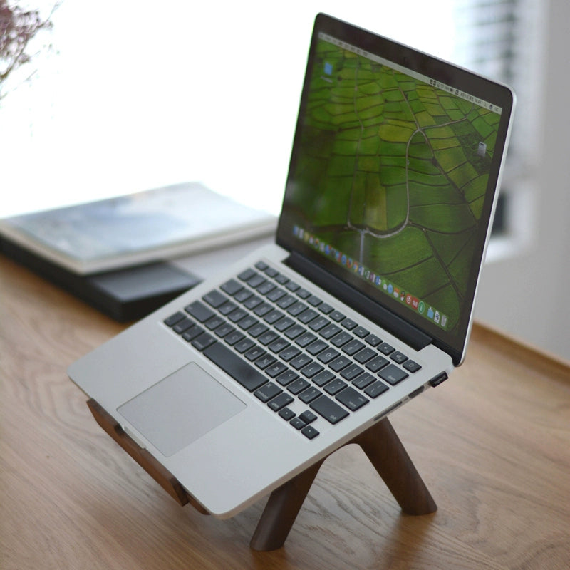 Little Design Riser Base Solid Wood Stand for MacBook Apple Laptop