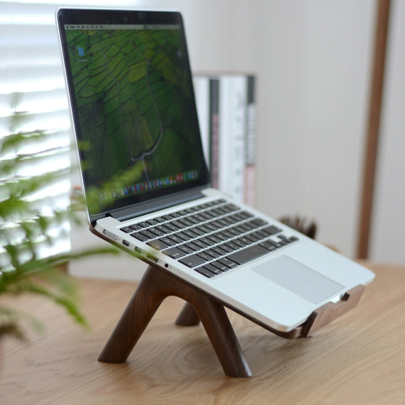 Little Design Riser Base Solid Wood Stand for MacBook Apple Laptop